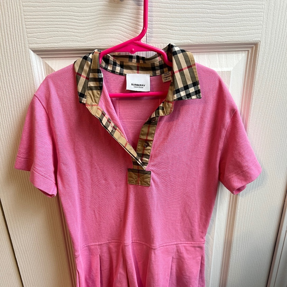 GIRLS SIGRID CHECK POLO SHIRT DRESS